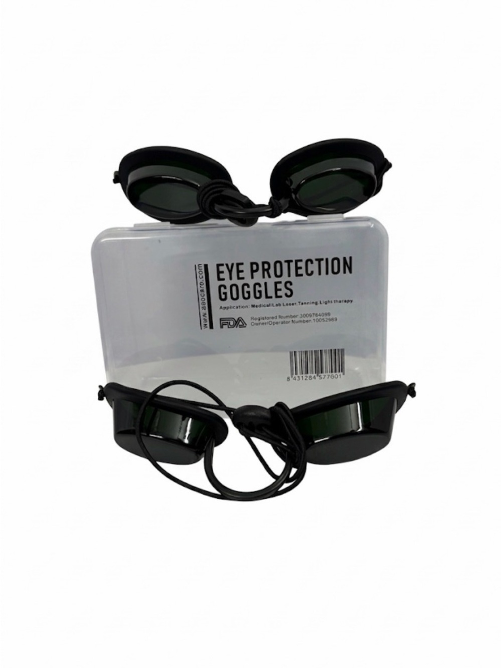 New Set of 2 AAOCARE Eye Protection Goggles FDA Registered Laser Tanning UV